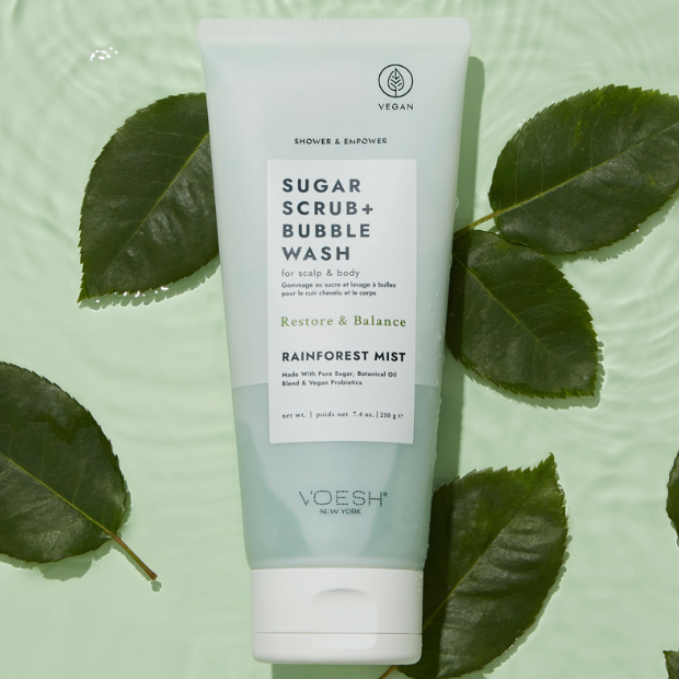 VOESH Sugar Scrub + Bubble Wash – Rainforest Mist 210g