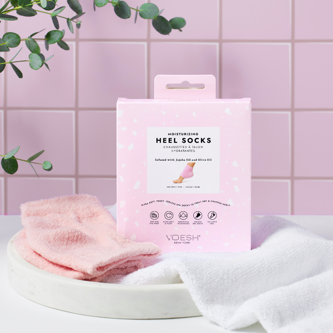 VOESH Moisturizing Heel Socks – Pink